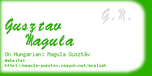 gusztav magula business card
